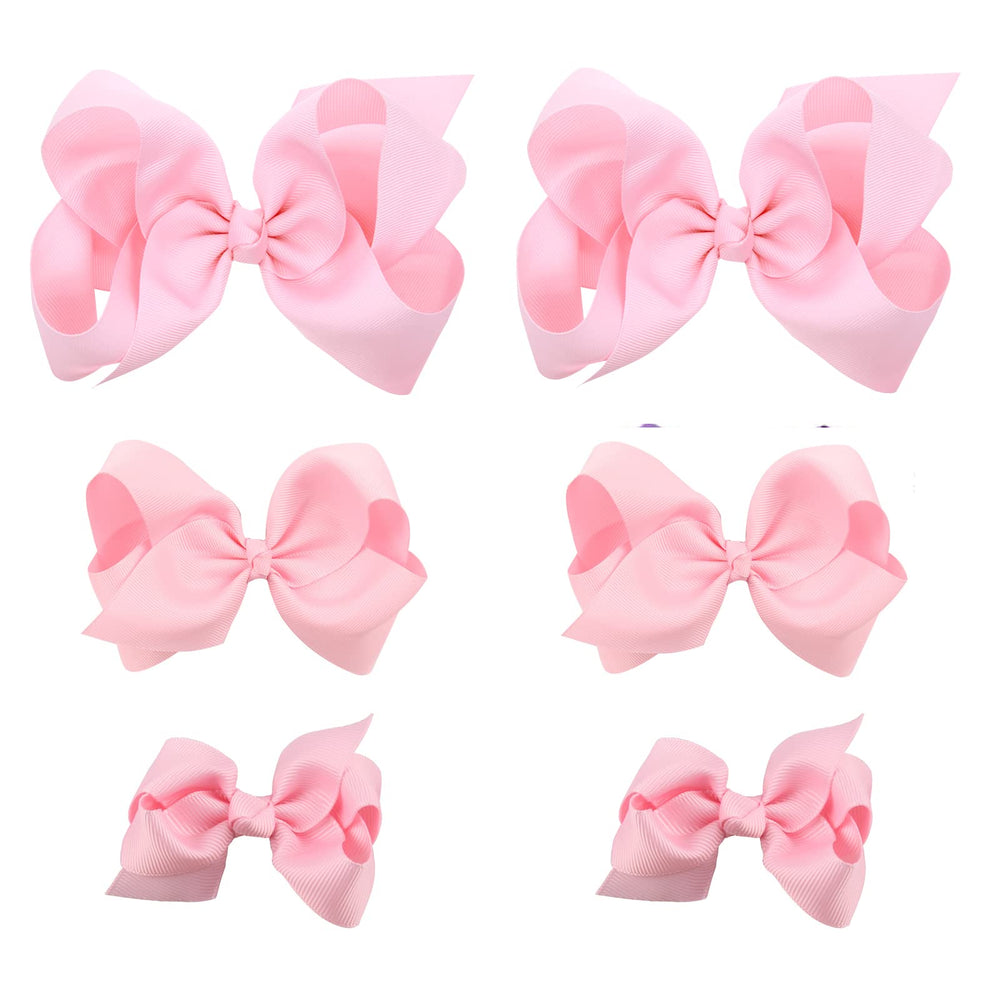 Clipband light pink bows 6pcs package for vibrant daily outfits.