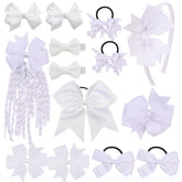Clipband school hair accessories set 14 pcs white main image showcases versatile everyday styling.