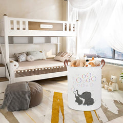 CLOCOR Elephant Laundry Basket collapsed for compact storage in small spaces