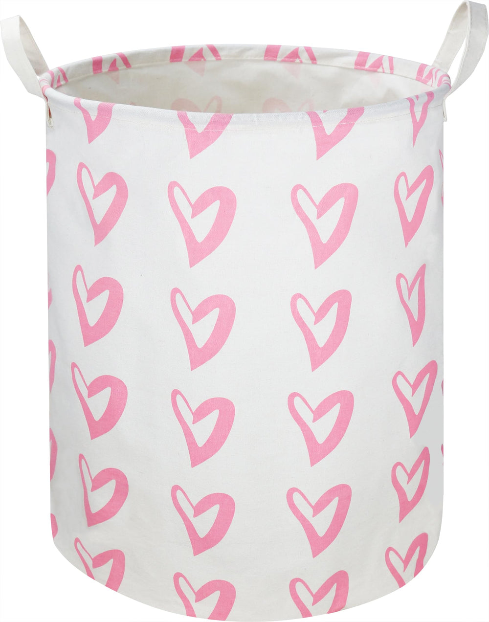 Clocor pink laundry basket with heart design for nursery décor and storage