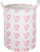 Clocor pink laundry basket with heart design for nursery décor and storage