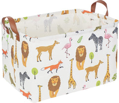 CLOCOR rectangular storage basket forest pattern for playful organization.