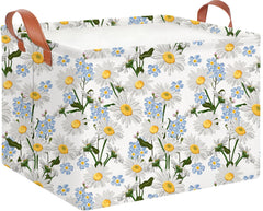 CLOCOR rectangular storage basket front-view highlighting durable linen fabric and spacious interior.