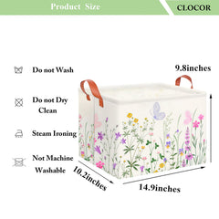CLOCOR rectangular storage basket handles close-up for easy transport across rooms