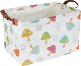 CLOCOR rectangular storage basket mushroom pattern, sturdy and stylish for organizing shelves