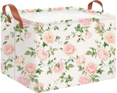 CLOCOR rectangular storage basket watercolor rose front view for stylish storage