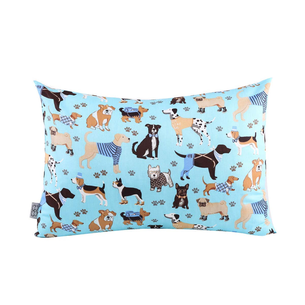 Cloele blue dog pillowcase 12x16 for travel comfort and kid-friendly use