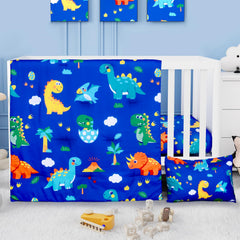 Cloele dinosaur crib sheet provides a smooth surface for easy care