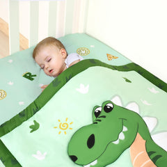 Cloele dinosaur crib fitted sheet providing secure, snug fit