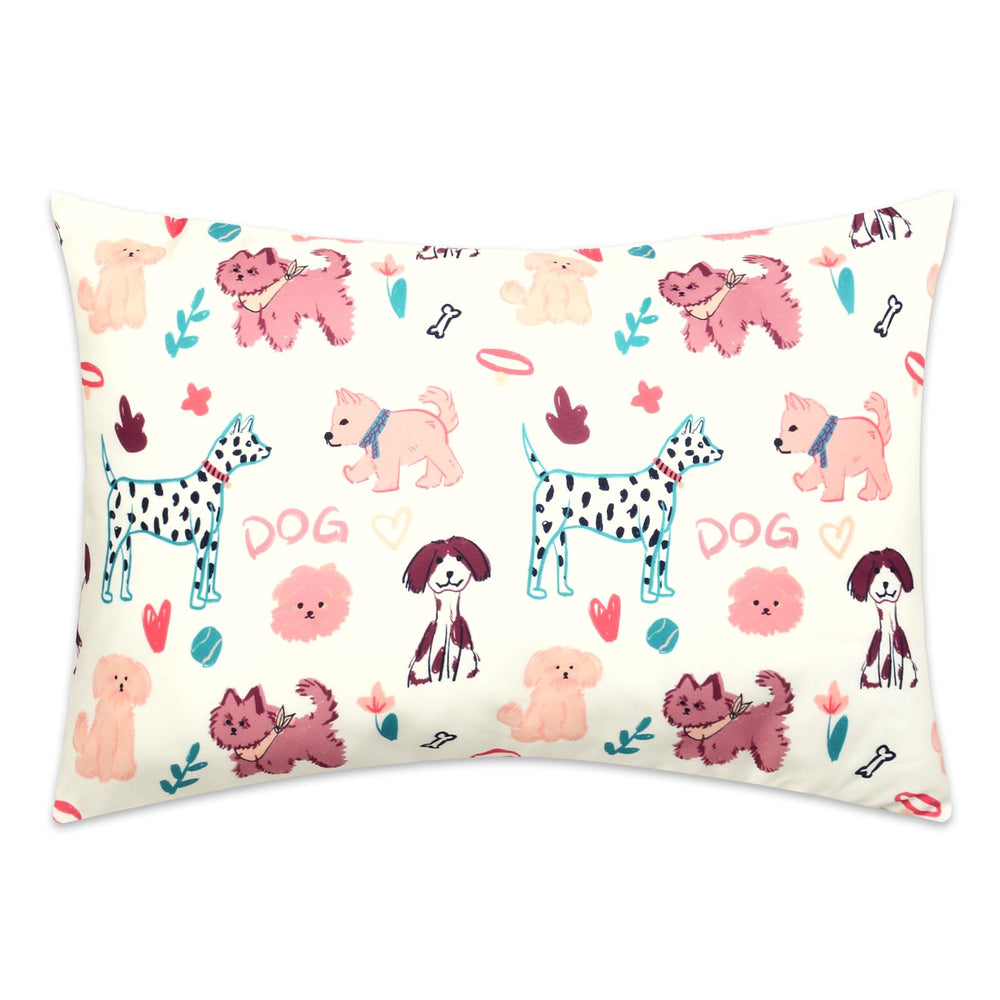 Cloele dog-pattern toddler pillowcase 12x16 for soft, breathable kids' naps.