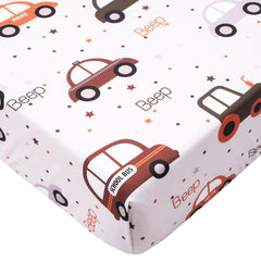 Cloele fitted crib sheet showing 52x28 inch fit for standard cribs, easy toddler bed transition