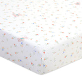 Cloele Foral Bear crib sheet in soft cotton for cozy, breathable sleep.
