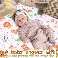 Close-up of jungle animal design on Cloele baby sheet for nursery charm