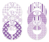 Closet Doodles six-size baby closet dividers front view help organize tiny outfits.