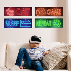 clothmile neon boy gamer decal on wall ideas for a playful teen room.