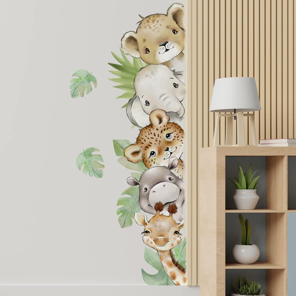 clothmile watercolor jungle elephants wall decal bright nursery decor for imaginative play