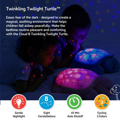 Cloud B Comforting Nightlight Star Projector soothing-sounds provide gentle white-noise for peaceful nights.