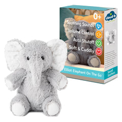 Cloud b Elliot Elephant On The Go cradle attachment helps soothe baby at bedtime with built-in sounds