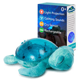 Cloud b Tranquil Turtle Aqua night light projector creates soothing ocean visuals for baby
