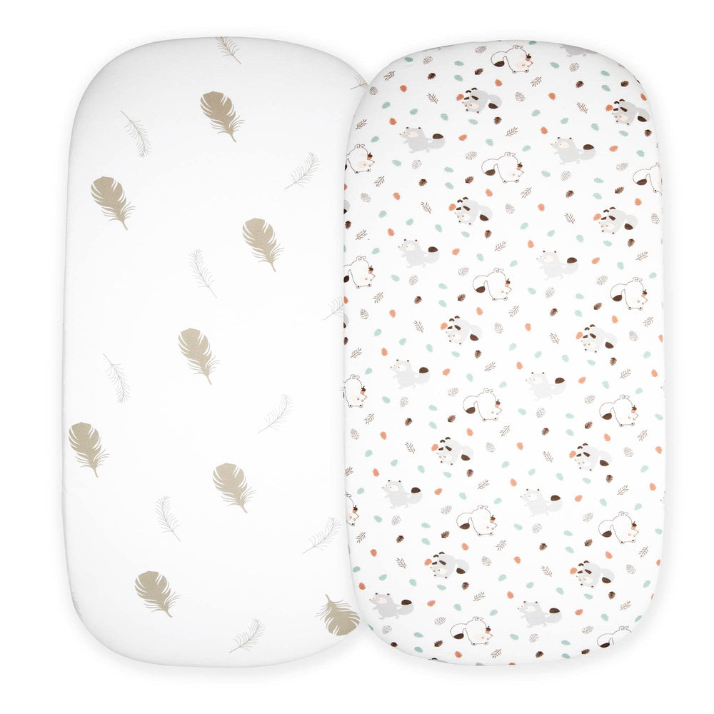 Cloud Baby Bassinet Sheet forest animals design for soft, breathable sleep