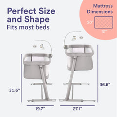 Cloud Baby Bedside Bassinet height adjustment aligns with your bed.