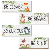 CloverKoi be clever woodland wall sign promotes curious exploration in the nursery.
