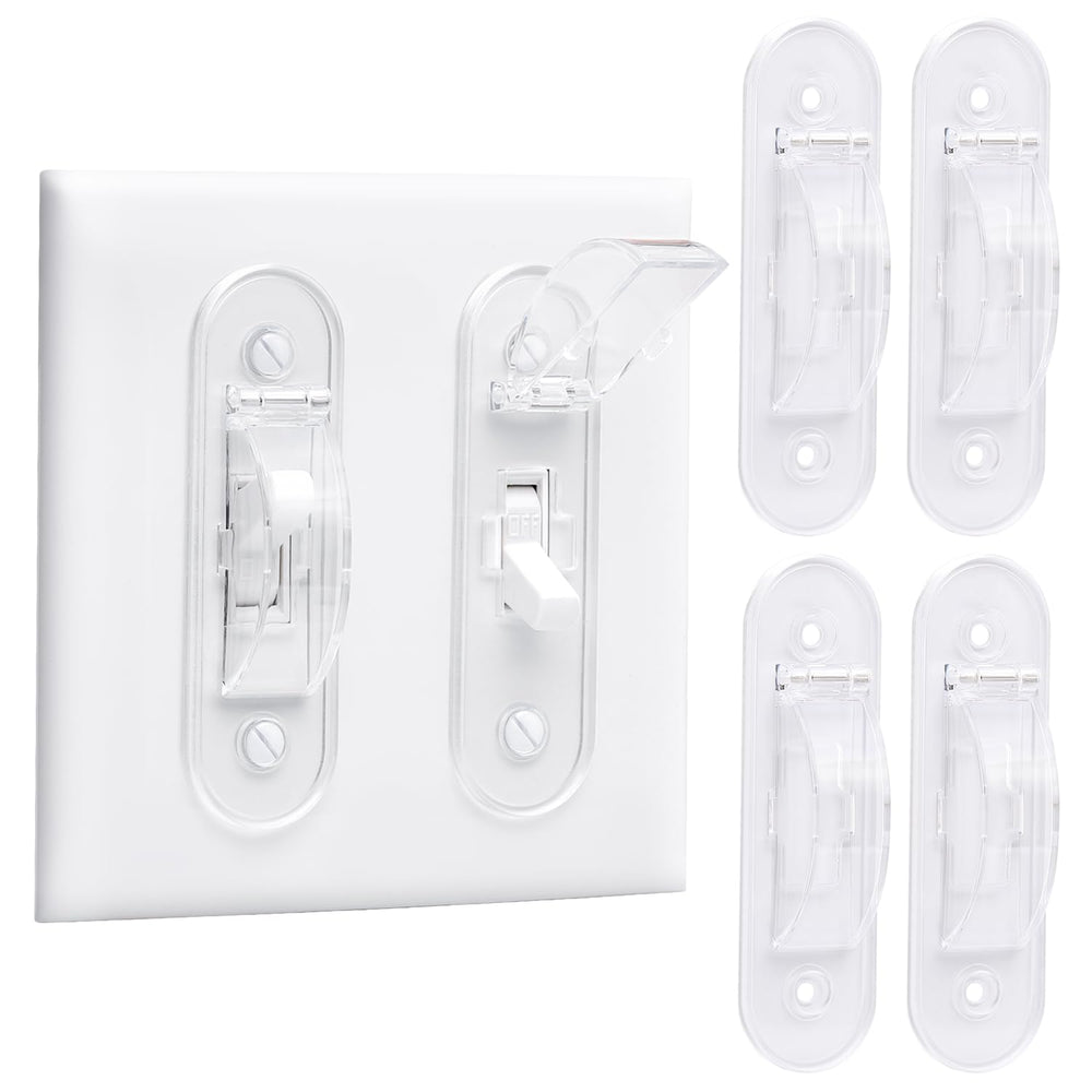 CLYMENE wall switch guard clear pack4 assembled keeps switches safe from curious kids.