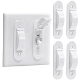 CLYMENE wall switch guard four-pack white on wall protects toggles from accidental use.