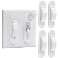 CLYMENE wall switch guard four-pack white on wall protects toggles from accidental use.