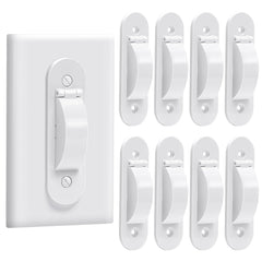 CLYMENE wall switch guard front view shows white protection for households