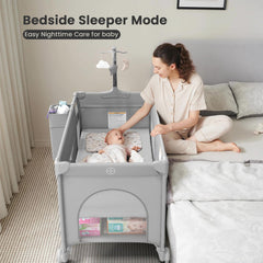 CMFYDAILY bedside-sleeper mode shown enabling convenient nighttime care within arm's reach.