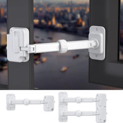 CMINGJ 3-Pack window restrictor white front view provides safe ventilation for families