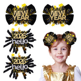 CN Happy New Year velvet star bows for festive photos and party styling.
