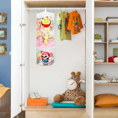 Coastal Rose space-saving hanging storage folds flat when not in use.