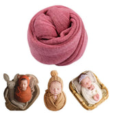 Coberllus Newborn Wrap Rose Knit Closeup highlighting soft texture for newborn photography