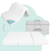 Cocellona pack-n-play mattress folded tri-fold ready for travel.