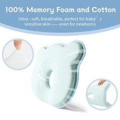 Cococu memory foam baby pillow car-seat clip-on design provides on-the-go head support.