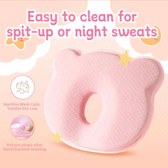 Cococu memory foam baby pillow with go-anywhere clip secures in car seats