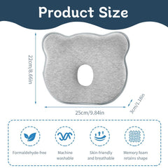 Cococu Memory Foam Baby Pillow side view demonstrates neck curve alignment and comfort.
