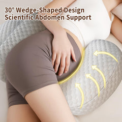 Cococu pregnancy pillow compact portable design fits bedside storage.