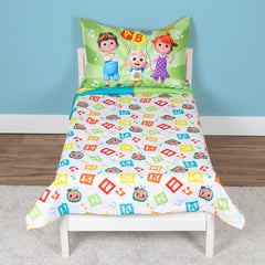 CoComelon Learning is Fun fitted sheet with soft touch and easy care