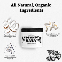 Coconut Essentials coconut baby oil cradle cap care close up