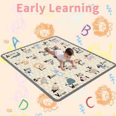 Coilace play mat with non-slip backing keeps mats steady on carpet and hardwood.