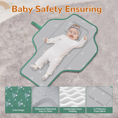 Coinarin Portable Changing Pad 27x21 surface provides spacious diaper changes.