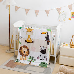 Cokouchyi safari animal crib quilt provides cozy coverage during naps.