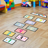 COKOYY hopscotch number floor sticker with ten tiles for playful math learning