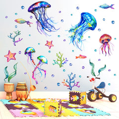 COKOYY watercolor ocean wall art uses waterproof material for durable, easy removal.