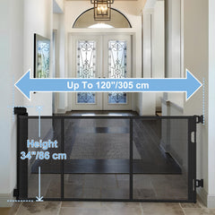 Colbabe retractable gate rolled away to save space when not in use.