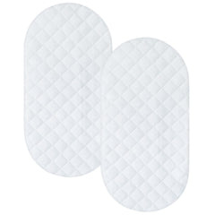 Coldwind bassinet mattress pad 2-pack provides a soft, protective surface.