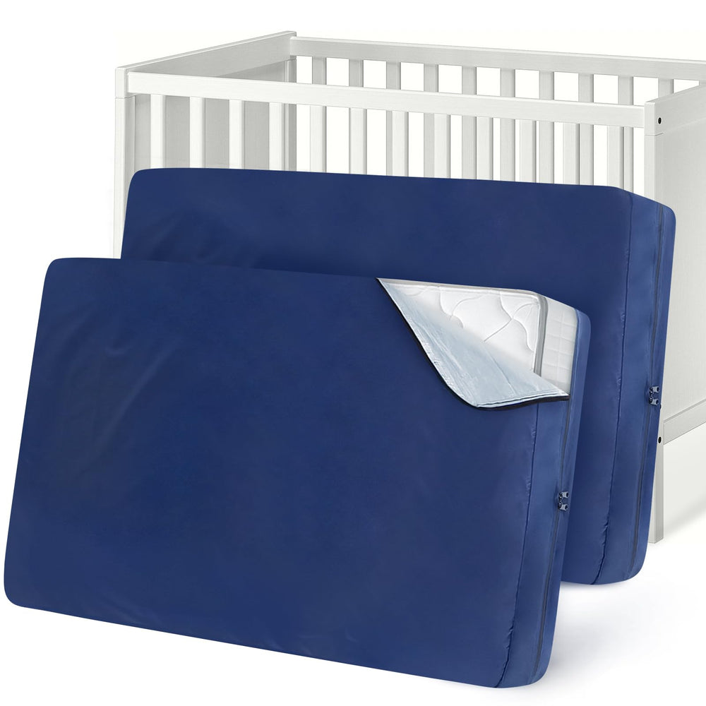 Coldwind crib mattress bag navy exterior shows durable moving bag design for protection.